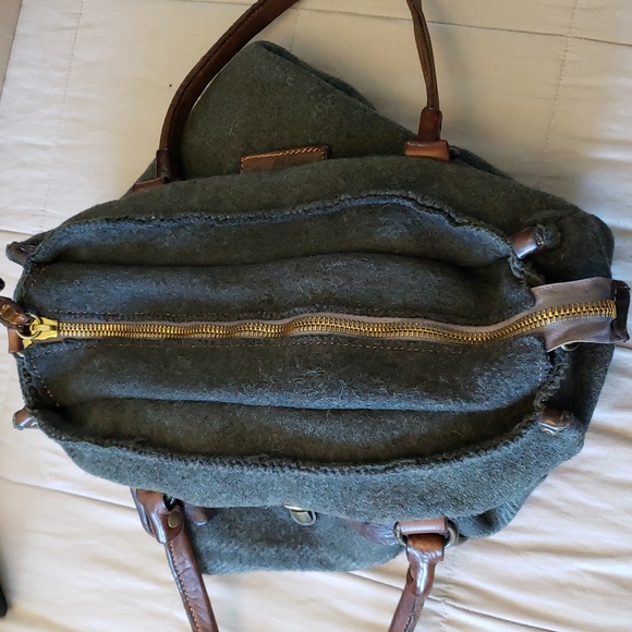 Campomaggi wool and leather large zipper tote - Picture 7 of 16